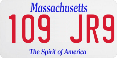 MA license plate 109JR9