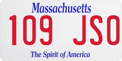 MA license plate 109JS0