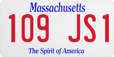 MA license plate 109JS1