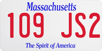 MA license plate 109JS2
