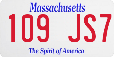MA license plate 109JS7