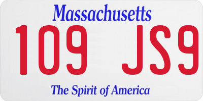 MA license plate 109JS9