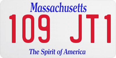 MA license plate 109JT1