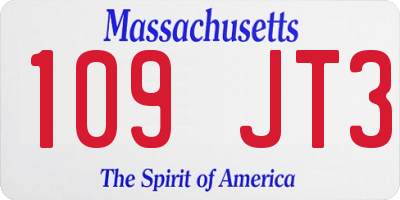MA license plate 109JT3