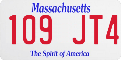 MA license plate 109JT4