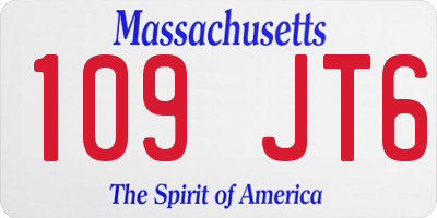 MA license plate 109JT6