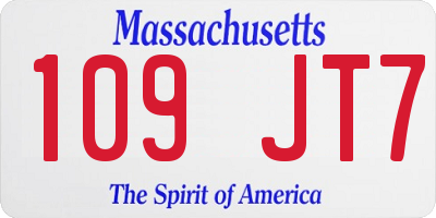 MA license plate 109JT7