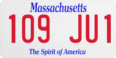 MA license plate 109JU1