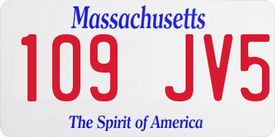MA license plate 109JV5