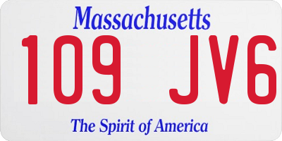 MA license plate 109JV6