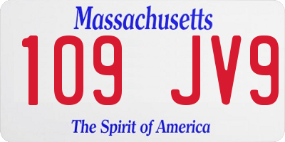 MA license plate 109JV9