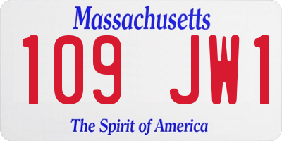 MA license plate 109JW1