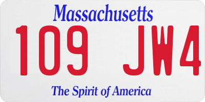 MA license plate 109JW4