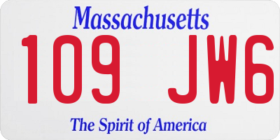 MA license plate 109JW6