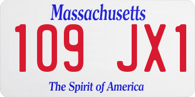 MA license plate 109JX1