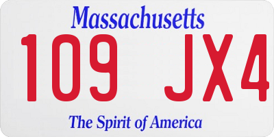 MA license plate 109JX4