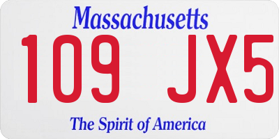 MA license plate 109JX5
