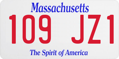 MA license plate 109JZ1