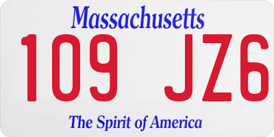 MA license plate 109JZ6