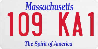 MA license plate 109KA1