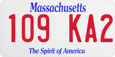 MA license plate 109KA2
