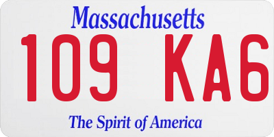 MA license plate 109KA6