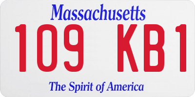 MA license plate 109KB1