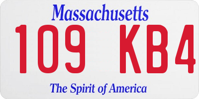 MA license plate 109KB4