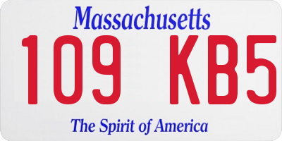 MA license plate 109KB5