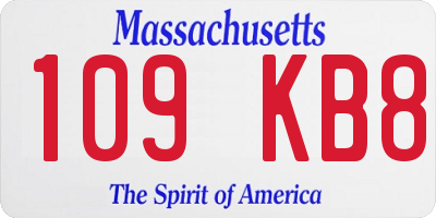 MA license plate 109KB8