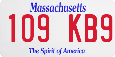 MA license plate 109KB9