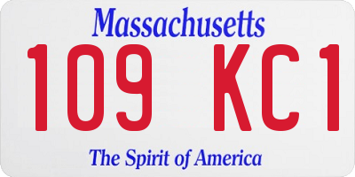 MA license plate 109KC1