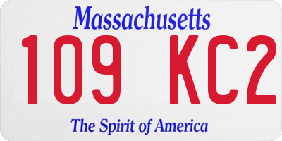 MA license plate 109KC2