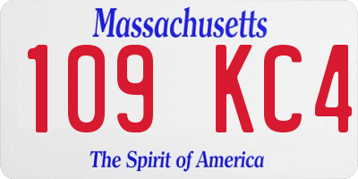 MA license plate 109KC4