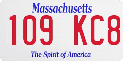 MA license plate 109KC8