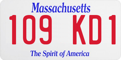 MA license plate 109KD1