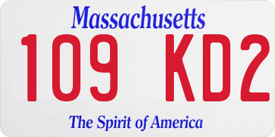 MA license plate 109KD2