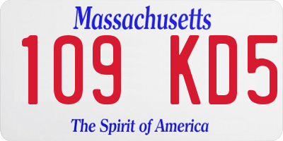 MA license plate 109KD5