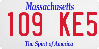 MA license plate 109KE5