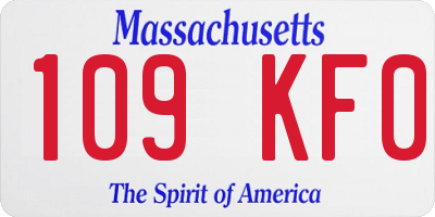 MA license plate 109KF0