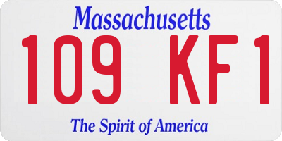MA license plate 109KF1