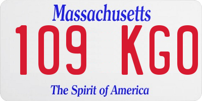 MA license plate 109KG0