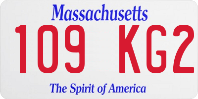 MA license plate 109KG2