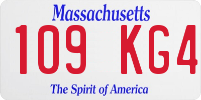 MA license plate 109KG4