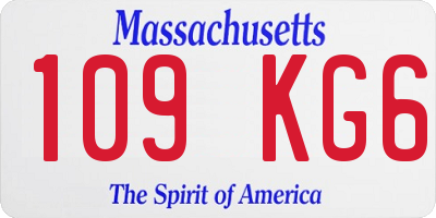 MA license plate 109KG6