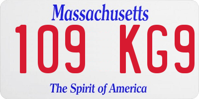 MA license plate 109KG9