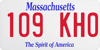 MA license plate 109KH0
