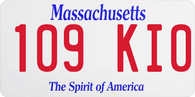 MA license plate 109KI0