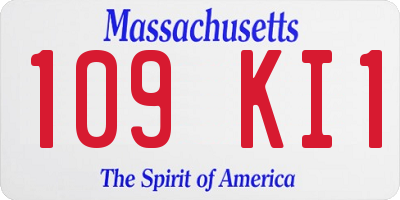 MA license plate 109KI1