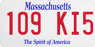 MA license plate 109KI5